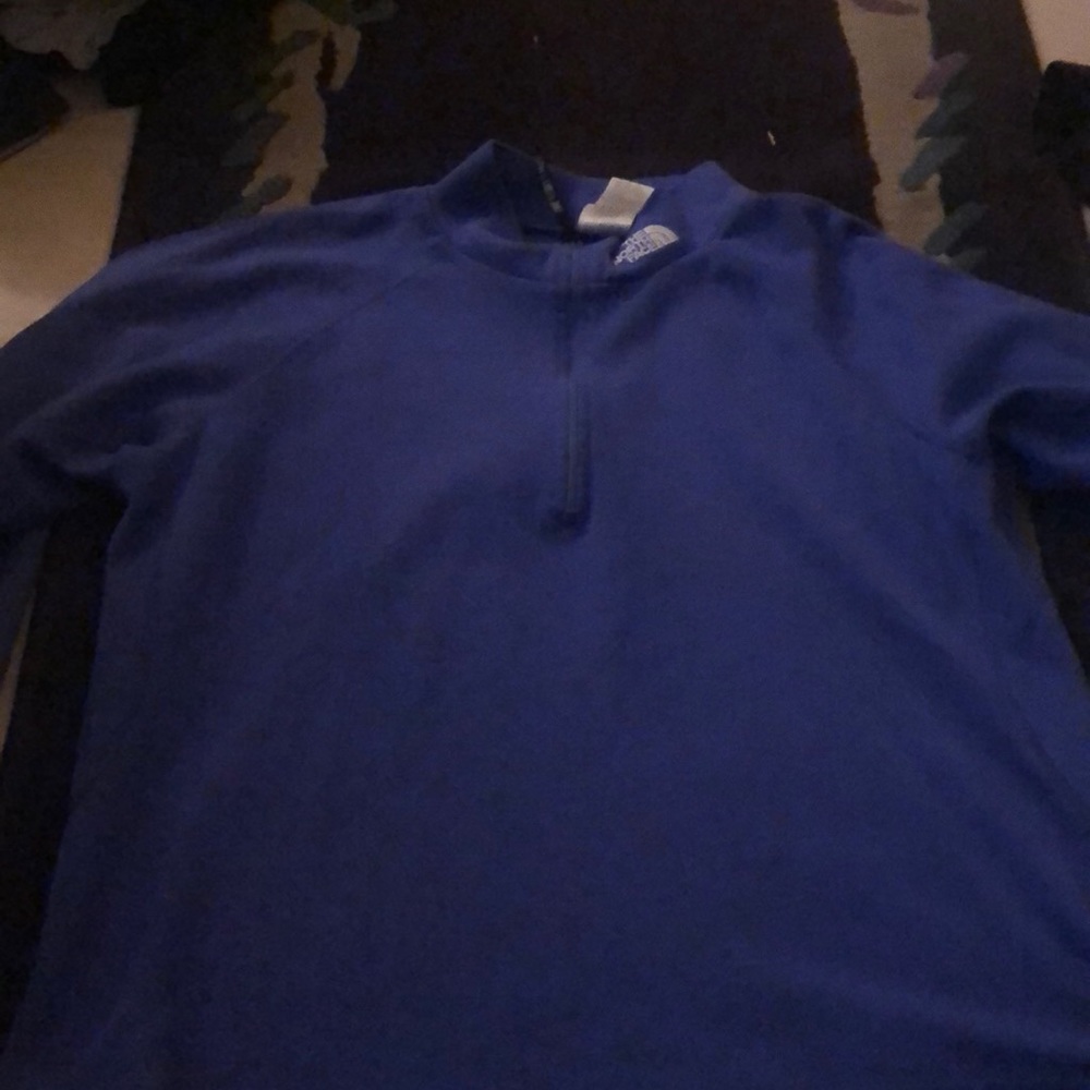 Purple North face quarter zip sweater